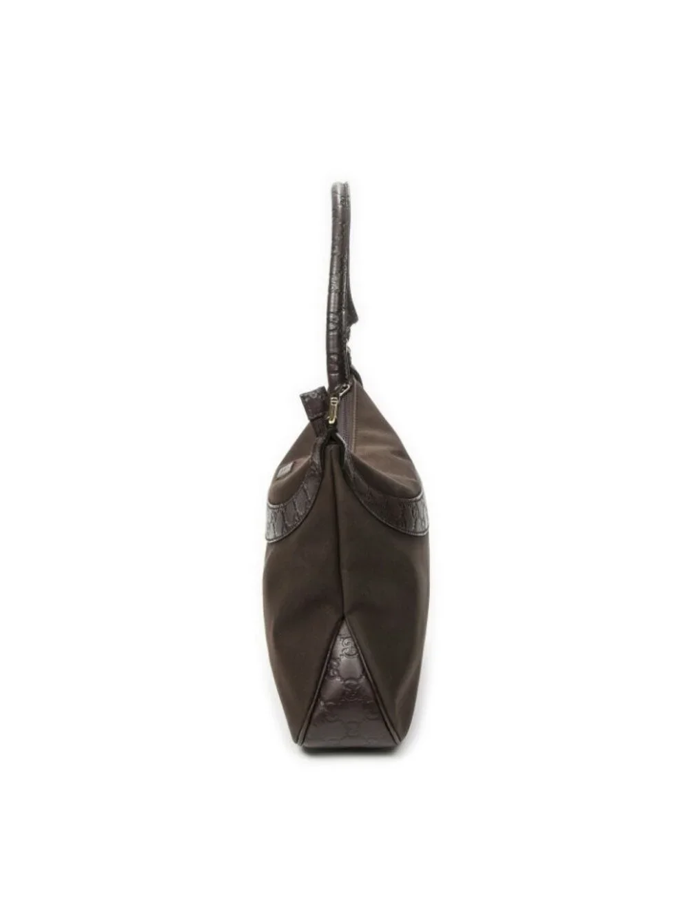 Gucci Zip Hobo Dark Brown Canvas